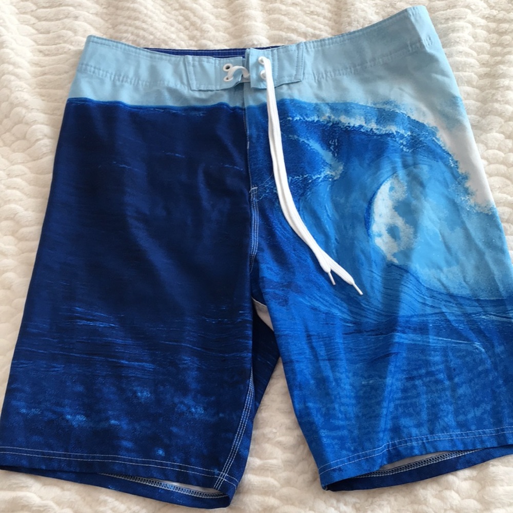 Mens old navy blue wave swim trunks